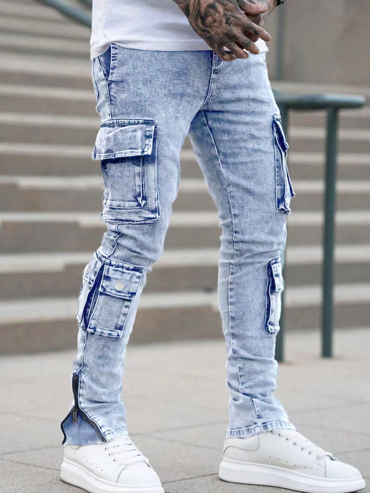 Denim Cargo Pants for Men