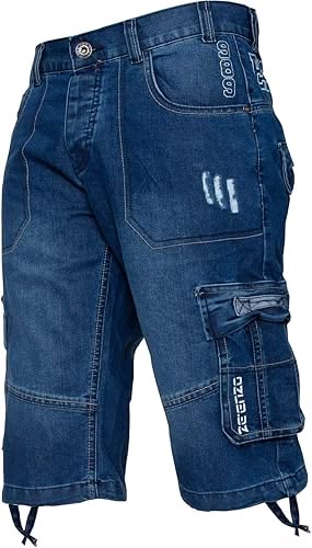 Denim Cargo Short Pants for Men Skinny